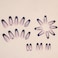 DANMANR Long Press on Nails Square French Fake Nails Full Cover Nude Acrylic False Nails for Women and Girls 24PCS Blue Butterfly