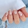evpct French Tip Press On Nails Short Round Oval No Glue Nude White Tips Chrome Glazed Short Round Oval Fake False Press on Nails Reusable Soft Stick on nail Press ons with Nail Kit Salonquality