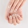 evpct French Tip Press On Nails Short Round Oval No Glue Nude White Tips Chrome Glazed Short Round Oval Fake False Press on Nails Reusable Soft Stick on nail Press ons with Nail Kit Salonquality
