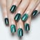 evpct Green Cat Eye Extra Short Press on Nails Square Petite Short Square Stick on Nails for Women Gift Emerald Green Metallic Glitter Glossy Reusable Gel Press on Acrylic Fake Nail with Designs