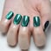 evpct Green Cat Eye Extra Short Press on Nails Square Petite Short Square Stick on Nails for Women Gift Emerald Green Metallic Glitter Glossy Reusable Gel Press on Acrylic Fake Nail with Designs