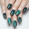 evpct Green Cat Eye Extra Short Press on Nails Square Petite Short Square Stick on Nails for Women Gift Emerald Green Metallic Glitter Glossy Reusable Gel Press on Acrylic Fake Nail with Designs