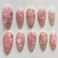 FDSQHSA 30pcs Pink Flower Cute Cat Almond Acrylic PressOn False Nails Kit with Rhinestone Pearl Designs Bow Summer Floral Nail Decoration