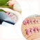 FDSQHSA 30pcs Pink Flower Cute Cat Almond Acrylic PressOn False Nails Kit with Rhinestone Pearl Designs Bow Summer Floral Nail Decoration