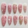 FDSQHSA 30pcs Pink Flower Cute Cat Almond Acrylic PressOn False Nails Kit with Rhinestone Pearl Designs Bow Summer Floral Nail Decoration