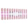 FIEONCIY Press on Nails Coffin Long Length Acrylic Glossy Full Cover Square Shaped French False Nails with Designs Artificial Extra Long Fake Nails with Charms Glue ons Fingernails for WomenAS22