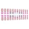 FIEONCIY Press on Nails Coffin Long Length Acrylic Glossy Full Cover Square Shaped French False Nails with Designs Artificial Extra Long Fake Nails with Charms Glue ons Fingernails for WomenAS22