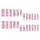 FIEONCIY Press on Nails Coffin Long Length Acrylic Glossy Full Cover Square Shaped French False Nails with Designs Artificial Extra Long Fake Nails with Charms Glue ons Fingernails for WomenAS22