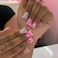 FIEONCIY Press on Nails Duck Shaped Glossy Full Cover Acrylic Duck False Nails with Designs Artificial Medium Duck Shaped Fake Nails with Charms Glue ons Fingernails for Women GirlsXXS215
