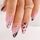 FJSMTOPl Alomnd Press on Nails Leopard Print Fake Nails Medium False Nail Press ons French Tip Acrylic Glue on Nail Artificial Nail Stick on Nails for Women Manicure 24Pcs