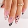 FJSMTOPl Alomnd Press on Nails Leopard Print Fake Nails Medium False Nail Press ons French Tip Acrylic Glue on Nail Artificial Nail Stick on Nails for Women Manicure 24Pcs