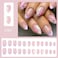 Blruyci Flowers Press on Nails Short Almond Fake Nails Purple French Glue on Nails Nude Translucent Nails Press ons Spring Glossy Stick on Nails for Women 24 Pcs