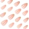 Foccna Press on Nails Almond Fake Nails with Gold Line Design Glue on Nails Acrylic Nails Glossy Full Cover Stick on Nails for Women 24Pcs