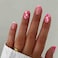 Foccna Square False Press on Nails Pink Medium Acrylic Fake Nails Flower Design for Girl Full Cover Wear Finger Nail Art Tips for WomenGirls 24PCS