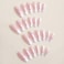 CTTHNBD French Tip Press on Nails Medium Almond Fake Nails Chrome Design Full Cover Stick on False Nails for Women 24 Pcs