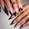 GCSQW French Tip Press on Nails Almond Fake Nails with Animal Print Designs Leopard Zebra Tortoise False Nails Glossy Glue on Nails Acrylic Nails Full Cover Long Stick on Nails for Coquette Women 24Pc