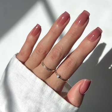 Glamnetic Press On Nails Dusty Pink Medium Square Fake Nails Sheer Mauve Neutral Salon Quality 15 Sizes 30 Nail Kit