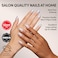 Glamnetic Press On Nails Entranced Short Almond White Holographic Fake Nails SemiTransparent Salon Quality 15 Sizes 30 Nail Kit with Glue