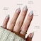 Glamnetic Press On Nails Entranced Short Almond White Holographic Fake Nails SemiTransparent Salon Quality 15 Sizes 30 Nail Kit with Glue