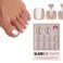 Glamnetic Press On Toenails Pure Intentions Subtle Iridescent Nude Sparkle Fake Toe Nails in a Glossy Finish 16 Sizes 32 Toe Nail Kit with Glue