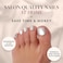 Glamnetic Press On Toenails Pure Intentions Subtle Iridescent Nude Sparkle Fake Toe Nails in a Glossy Finish 16 Sizes 32 Toe Nail Kit with Glue