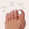 Glamnetic Press On Toenails Pure Intentions Subtle Iridescent Nude Sparkle Fake Toe Nails in a Glossy Finish 16 Sizes 32 Toe Nail Kit with Glue