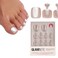 Glamnetic Press On Toenails Pure Intentions Subtle Iridescent Nude Sparkle Fake Toe Nails in a Glossy Finish 16 Sizes 32 Toe Nail Kit with Glue