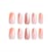 TUZANDW Gradient Orange Press on Nails Short Coffin Golden Glitter Short Fake Nails Press ons Full Cover Glue on Nails Glossy Artificial Acrylic Nails for Women 24 Pcs