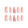 TUZANDW Gradient Orange Press on Nails Short Coffin Golden Glitter Short Fake Nails Press ons Full Cover Glue on Nails Glossy Artificial Acrylic Nails for Women 24 Pcs