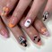 HPYFOI Halloween Press on Nails Short Almond Fake Nails Spooky and Cute False Nails Press ons with GhostBatCobwebFlower DesignReusable Artificial Nail Full Cover Stick on Nails for Women Manicure 24Pc