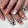 HPYFOI Halloween Press on Nails Short Almond Fake Nails Spooky and Cute False Nails Press ons with GhostBatCobwebFlower DesignReusable Artificial Nail Full Cover Stick on Nails for Women Manicure 24Pc