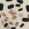 TOGZOM Halloween Press on Nails Short Square Fake Nails Black Spider Web Mummy Designs Acrylic Nails Matte Nails Press ons Full Cover Glue on Nails for Women Girls 24Pcs