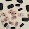TOGZOM Halloween Press on Nails Short Square Fake Nails Black Spider Web Mummy Designs Acrylic Nails Matte Nails Press ons Full Cover Glue on Nails for Women Girls 24Pcs