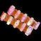 BByogooz Handmade Press On Nails MediumLong Square Pink 3D Sakura Design Reusable French Acrylic Fake Nails with Gold Stars Pearls Luxury Cherry Blossom False Nails Sakura M