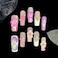 BByogooz Handmade Press On Nails MediumLong Square Pink 3D Sakura Design Reusable French Acrylic Fake Nails with Gold Stars Pearls Luxury Cherry Blossom False Nails Sakura M