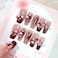 Hkanlre 3D Press on Nails Medium Fake Coffin Nails Tips Full Cover Luxury False Nails for Women and Girls 24PCS