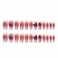 Hkanlre Bling Coffin Press on Nails Fake Nails Tips Full Cover Medium False Gradient Nails for Women and Girls 24PCS Red Coffin