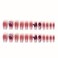 Hkanlre Bling Coffin Press on Nails Fake Nails Tips Full Cover Medium False Gradient Nails for Women and Girls 24PCS Red Coffin
