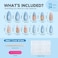 HOSAILY 3D Summer Beach Press on Nails Medium Almond Blue White Ombre Shell Star Pearl Designs SemiHandmade Full Cover Stick on Nails Gift for Women 24Pcs Glossy Reusable Fake False Nails