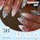 HOSAILY 3D Summer Beach Press on Nails Medium Almond Blue White Ombre Shell Star Pearl Designs SemiHandmade Full Cover Stick on Nails Gift for Women 24Pcs Glossy Reusable Fake False Nails
