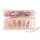 IMRAIN Press on Nails Long Square Fake Nails Purple Gradient Glossy False Nails Full Cover Glue on Nails with Butterfly Rhinestone Designs Artificial Summer Acrylic Squoval Nail Kit