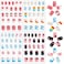 JANYUN 96 Pcs Fake Nails for Kids Preglue Full Cover Short False Nails Children Nails Lovely Gift