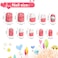 JANYUN 96 Pcs Fake Nails for Kids Preglue Full Cover Short False Nails Children Nails Lovely Gift