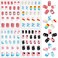 JANYUN 96 Pcs Fake Nails for Kids Preglue Full Cover Short False Nails Children Nails Lovely Gift