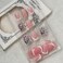 Jremg White French Tip Press on Nails Short Square Fake Nails with Rhinestone Design Glitter Fully Cover False Nails Glossy Handmade Glue on Nails Reusable Artificial Stick on Nails for Women 24Pcs