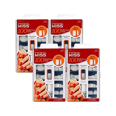 KISS Kiss Products 100 Full Cover Nails Short Square 4 PACK