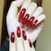 KKUUOO Wine Red Press on Nails Medium Coffin Fake Nails Gradient Design False Nails Shiny Acrylic Nails Full Cover Stick on Nails for Women Manicure 24 Pieces