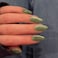 KQueenest Cat Eye Sage Green Press on Nails Almond Shape 30 Pcs Glitter Fake Nails Medium Thick Sparkle Nails Press on Shiny Acrylic Nails Cute Bling Stick on Nails for Women Salon Manicure Gift