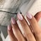 KQueenest Pastel Light Pink Press on Nails Short Oval Glossy Soft Gel Fake Nails Press on Extra Short Almond Fake Nails with UV Cover Thick Acrylic Glue on Nails for Wome Wedding Everyday 4 Pcs