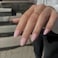 KQueenest Pastel Light Pink Press on Nails Short Oval Glossy Soft Gel Fake Nails Press on Extra Short Almond Fake Nails with UV Cover Thick Acrylic Glue on Nails for Wome Wedding Everyday 4 Pcs